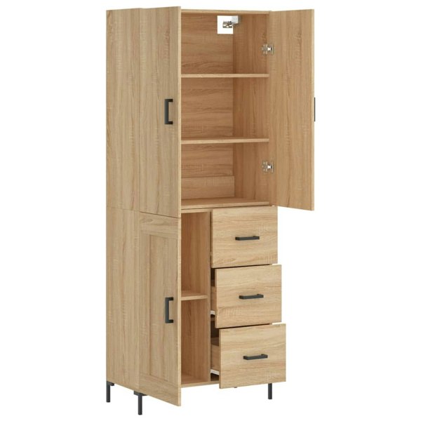 Berkfield Highboard Sonoma Oak 69.5x34x180 cm Engineered Wood