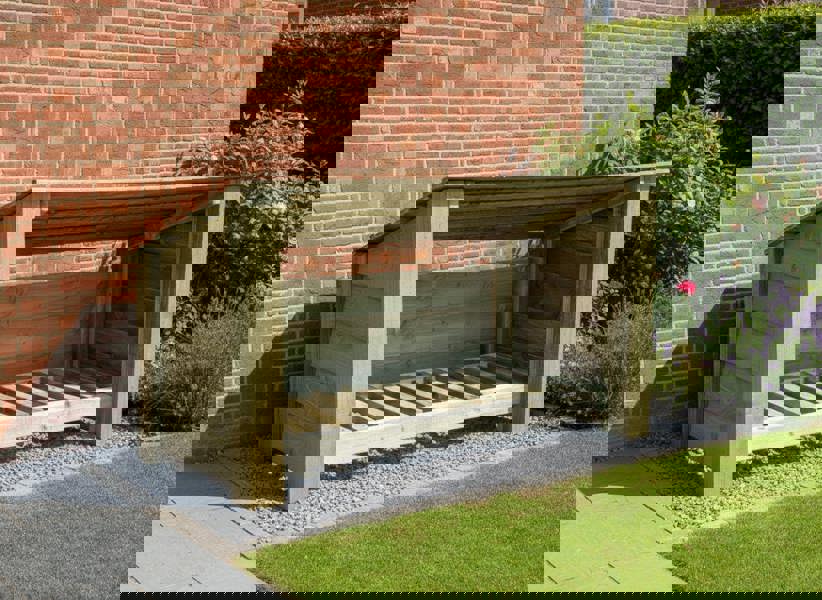 Arbor Garden Solutions Wooden Outdoor Shoe/Log Storage W-119cm, H-66cm, D-54cm