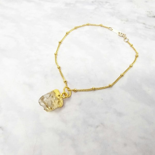 Raw Citrine November Birthstone Satellite Bracelet