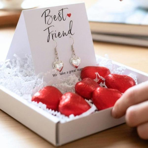 Aye Do Gifts Best Friend Mini Gift Hamper with Silver Heart Earrings