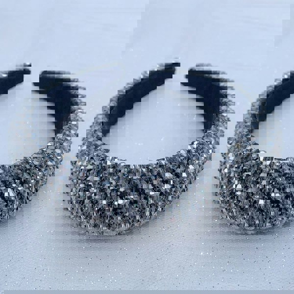 beaded headband grey sparkly