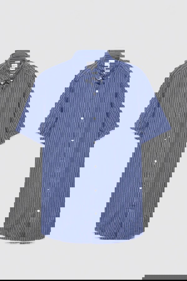 ENORSIA Men's Stripe Short Sleeve Shirt