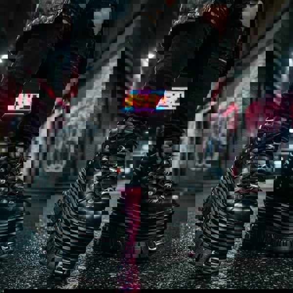 New Rock M-106-C181 Black Gothic Chunky Platform Ankle Boots