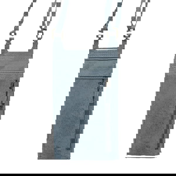 Real Hide Bags 'MYLA' Denim Distressed Real Leather Mobile Phone Crossbody Bag