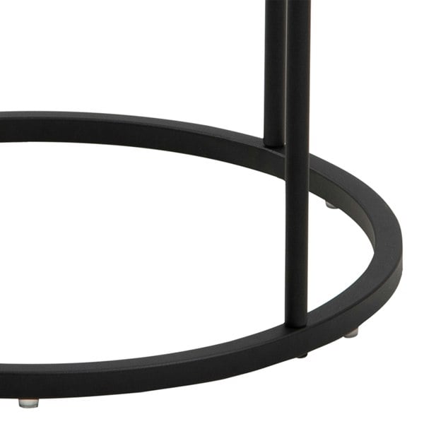 Furniture To Go Polo Round Bedside Table in White and Black