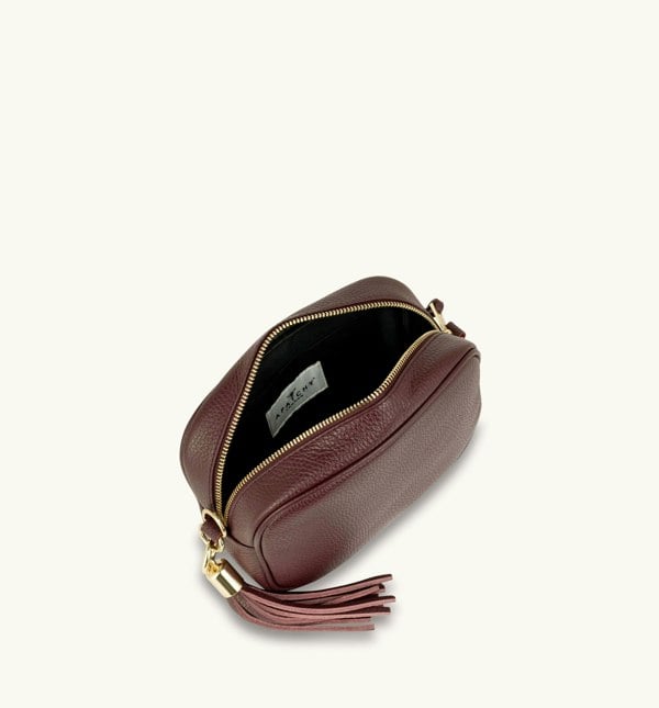 Apatchy London The Tassel Leather Crossbody Bag - Port