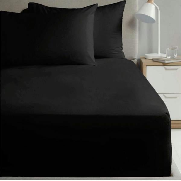 Percale Flat Sheet - Black - King