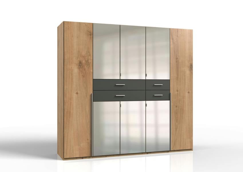 Denver  planked oak And graphite 5 Door Wardrrobe