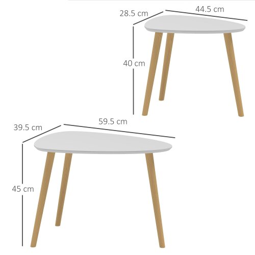 Wyld Haus Keline  Set Of 2 Wood Light Grey Nesting Side Tables With Solid Wood Legs