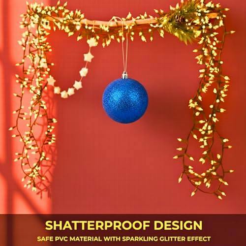 2cm Dark Blue Glitter Christmas Bauble for Tree, Home Decor and Seasonal Displays image 6