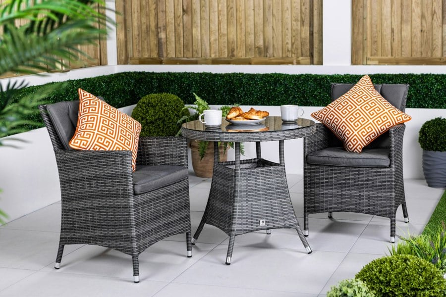 Giardino Savannah Rattan Garden Bistro Set Patio Table and Chairs Furniture
