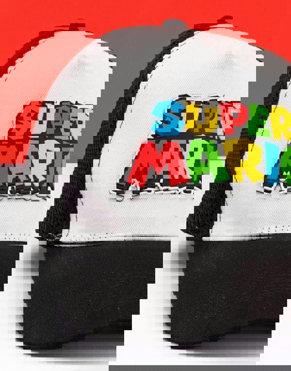 Nintendo Boys Black Super Mario Logo Adjustable Flat Cap (One Size)