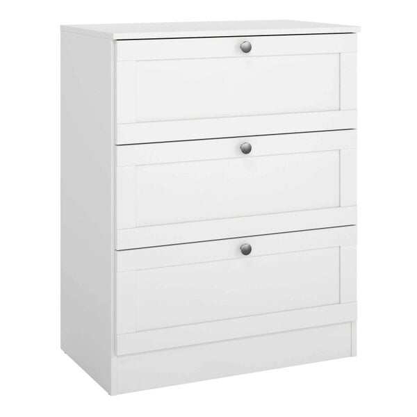 Wyld Haus Cherryfern White Wooden Chest 3 Frame Drawers