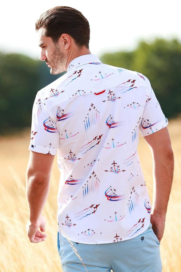 SKYBOUND SPECTACLE RED ARROWS PRINT SHORT SLEEVE SHIRT - Claudio Lugli Shirts