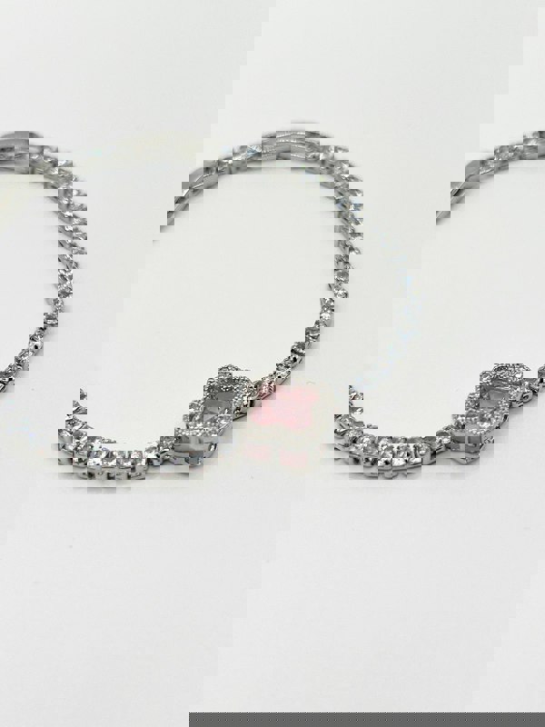 SVNX Pink Clover Diamante Bracelet - Gift Boxed