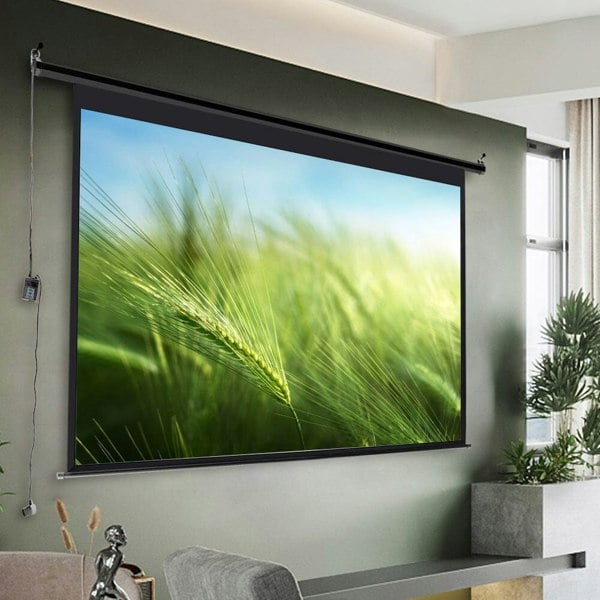 Motorized Electric Projector Screen with Remote Control Projector Screens Living and Home