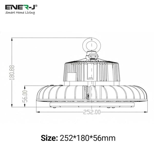 ENER-J UFO LED Highbay, 100W, 14000Lm, 5yrs warranty, 4200K, Samsung LED and LIFUD Driver, 1-10V Dimmable