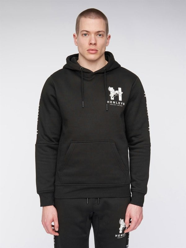 Henleys Tapehen Hoodie - Black
