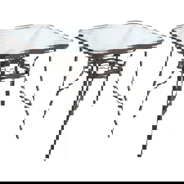Patio Table Garden Coffee Table Rectangle Dining Table with the Umbrella Stand Hole Garden Dining Table Living and Home Brown