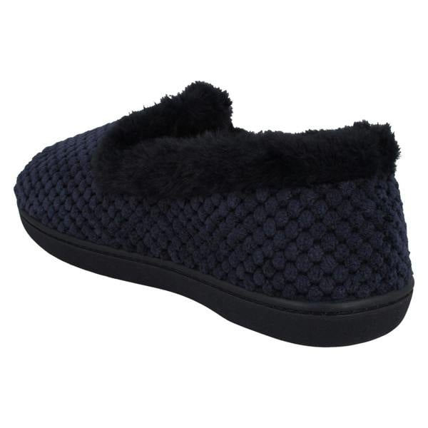 Padders Ladies Padders Textured Trimmed Full Slippers Misha