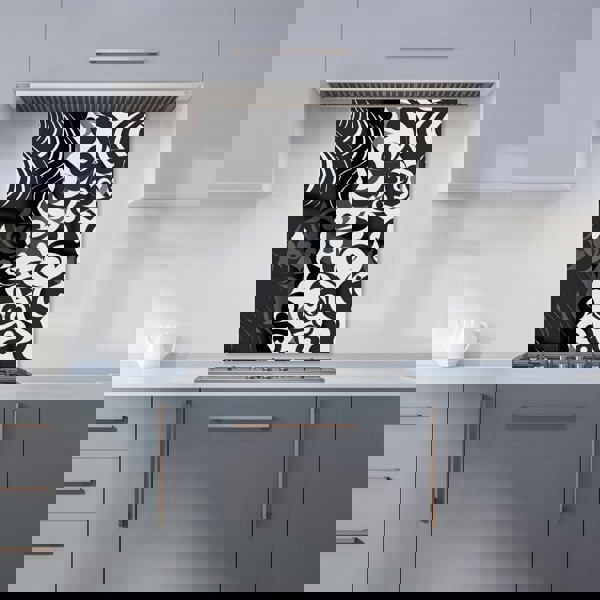 Warren Reed - Designer Black Grey Abstract Kitchen Splashback