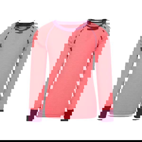 Mountain Warehouse Childrens/Kids Merino II Round Neck Base Layer Top - Bright Pink