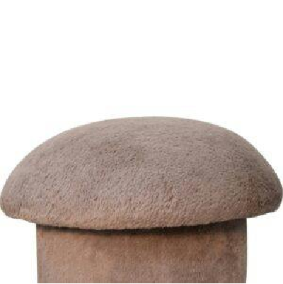Wyld Haus Pont Aven Grey Faux Fur Mushroom Footstool