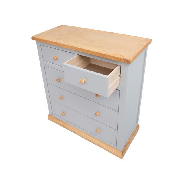 Cabinet Bits Bomporto 5 Drawer Chest of Drawers Wood Knob