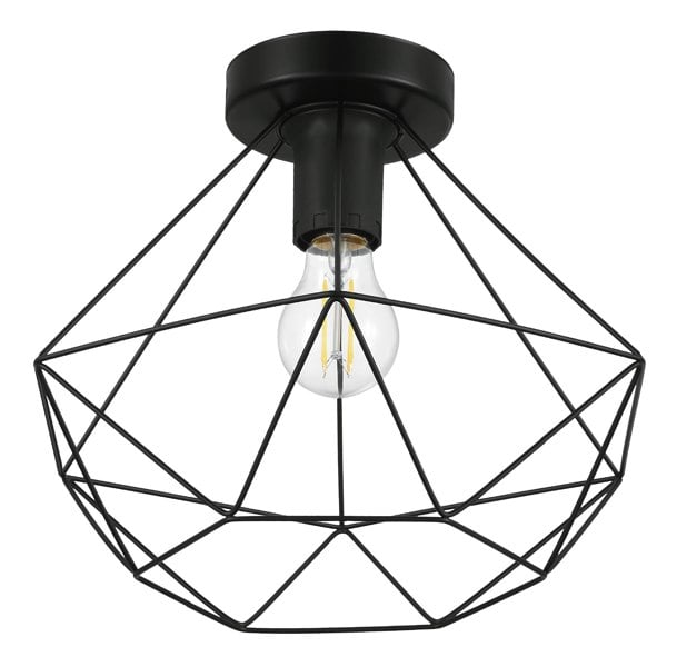 EGLO Tarbes 1-Light Black Geo Ceiling Light