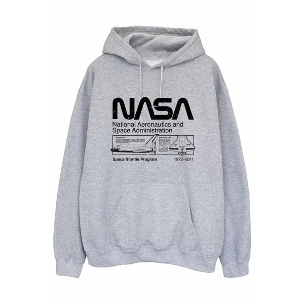 NASA Mens Space Shuttle Hoodie - Sports Grey