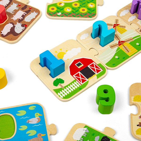 Bigjigs Toys Wooden 1-10 Tile Puzzle