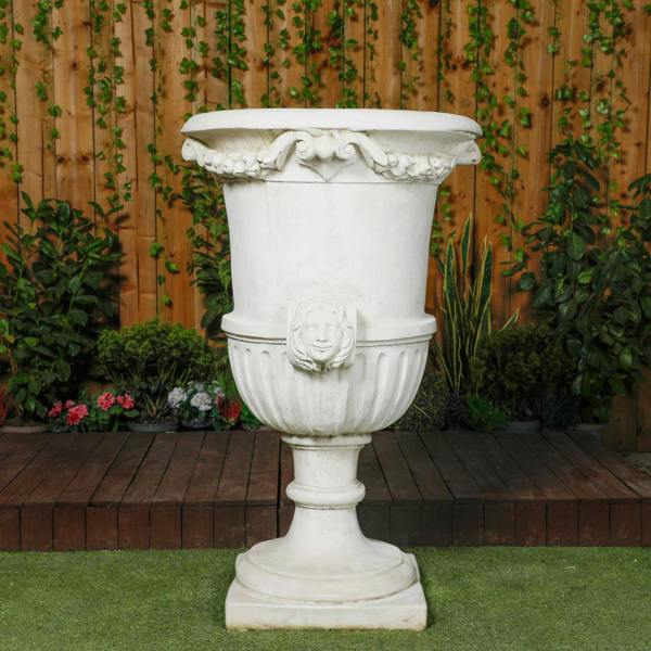 Giant White Floral Design Vase 