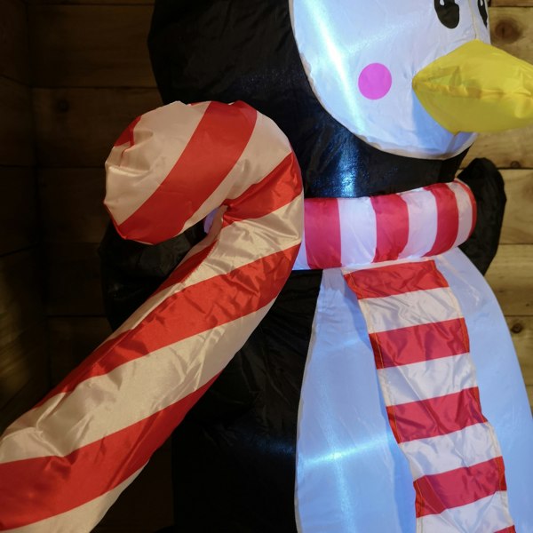 Samuel Alexander 4ft (120cm) LED Christmas Inflatables Outdoor Penguin With Candy Cane Decorations