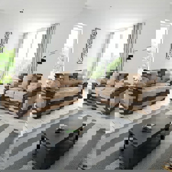 Furnishings For Less Dino Mixed Fabric Sofa Suite