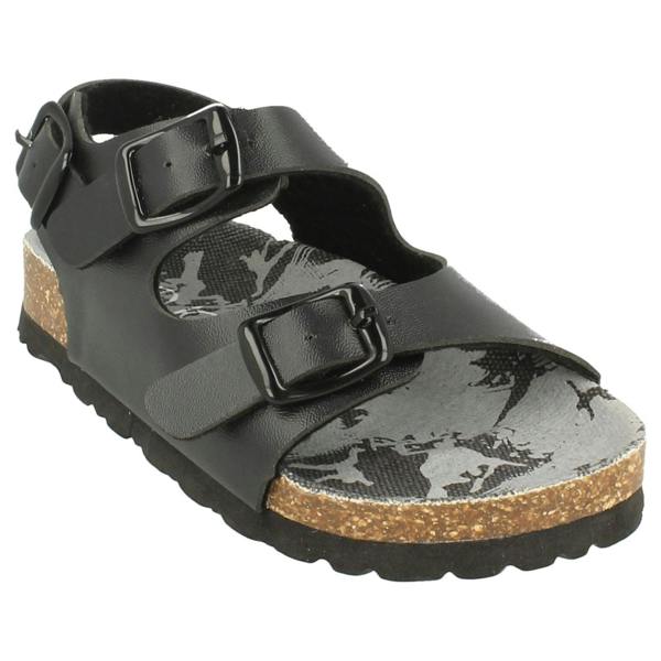 JC Dees Boys JCDees Flat Footbed 2 Buckle Strap Mule Sandal