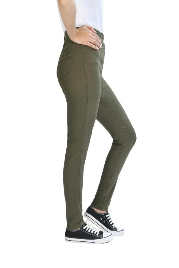 Smart Living Women's Stylish Skinny Fit Denim Jeggings with Pockets - Trendy & Comfy - Khaki