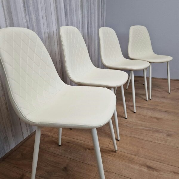 Kosy Koala Dining Chairs Set of 4 Cream Leather Kitchen Chairs