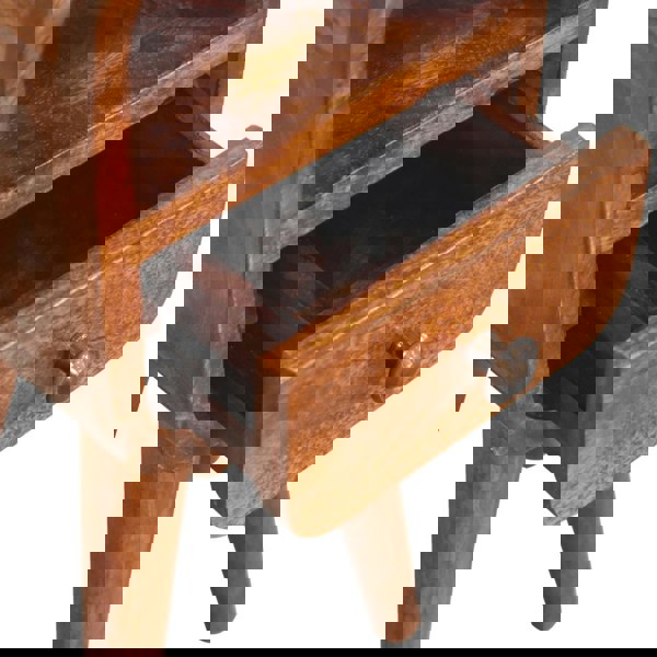 Artisan Furniture Solid Wood Extra Mini Chestnut Curve Open Slot Bedside