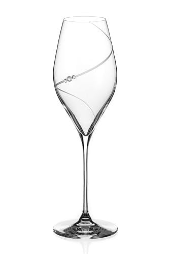 Diamante Swarovski Prosecco Glasses Pair - 'Silhouette' Pair