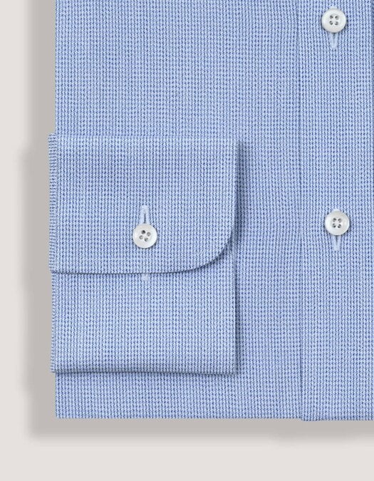 Men's Easy Care Formal Check Shirt – Light Blue