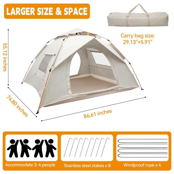 Leaper 3-4 White Person Instant Pop-Up Tent