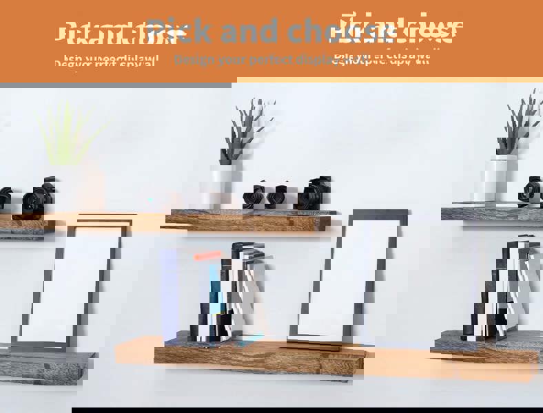 Levede 2Pcs Floating Shelves Wall Mounted Storage Wooden Display Shelf 23.5IN 61CM