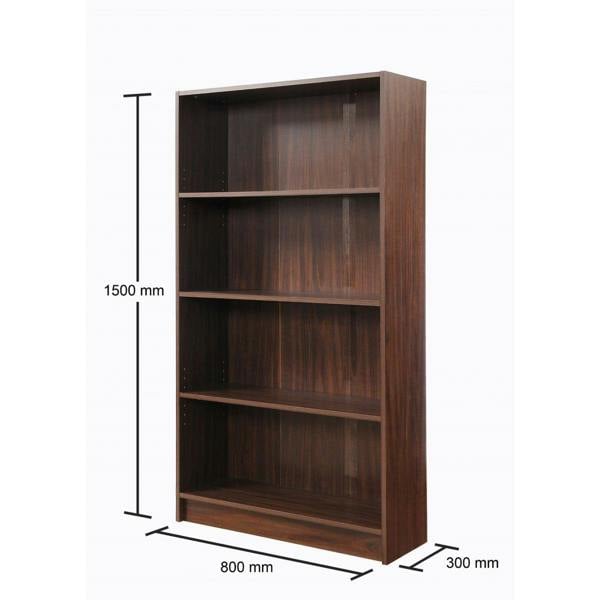 Timber Art Design 4 Tier Bookcase Tall Display Shelving Storage Unit Wood Furniture