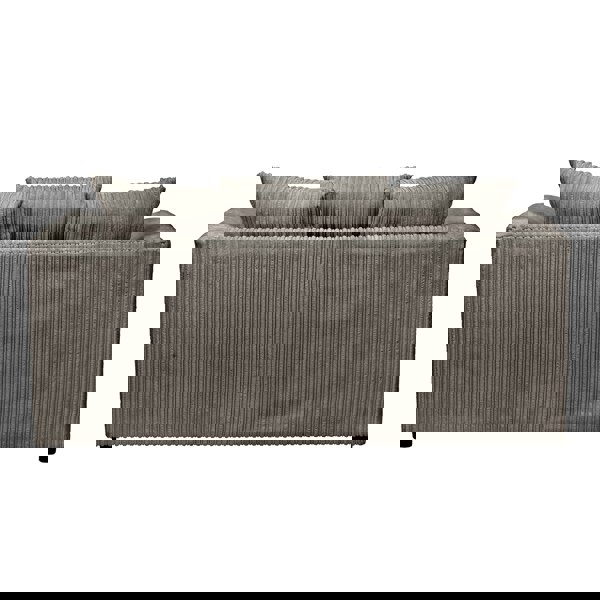 SQUAREBOXX Dylan Jumbo Cord 3+2 Seater Fabric Sofa in Grey