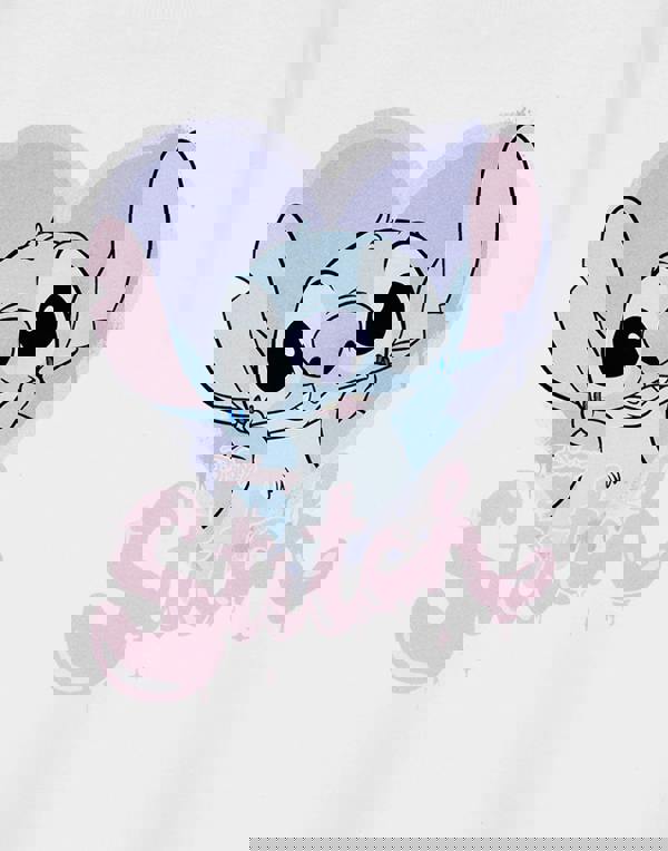 Lilo & Stitch Girls White Big Character Short Sleeved T-Shirt