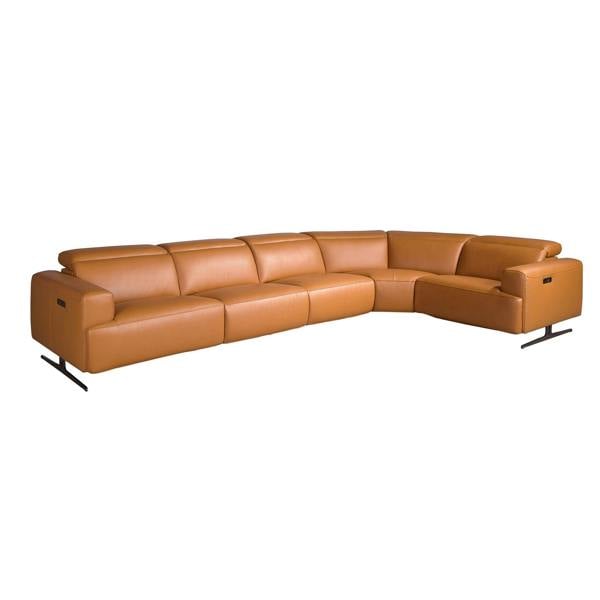 Angel Cerdá Brown leather modular relax corner sofa 6263