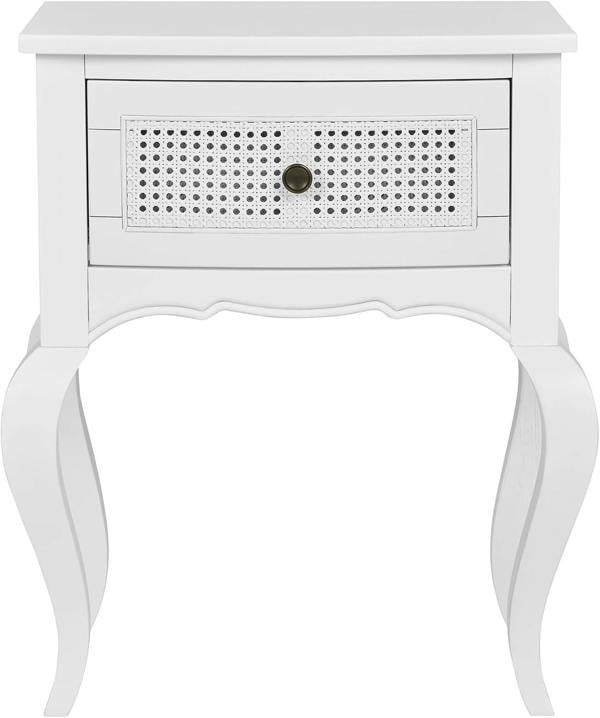 Statement Furniture Louis Bedside Table with Rattan Cane Drawer