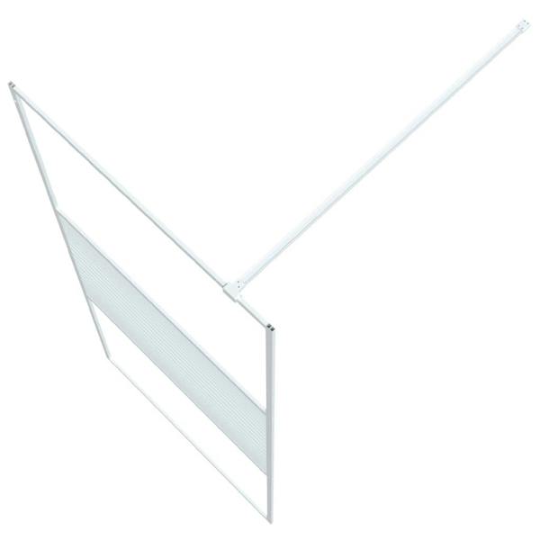 Berkfield Walk-in Shower Wall White 90x195 cm Clear ESG Glass