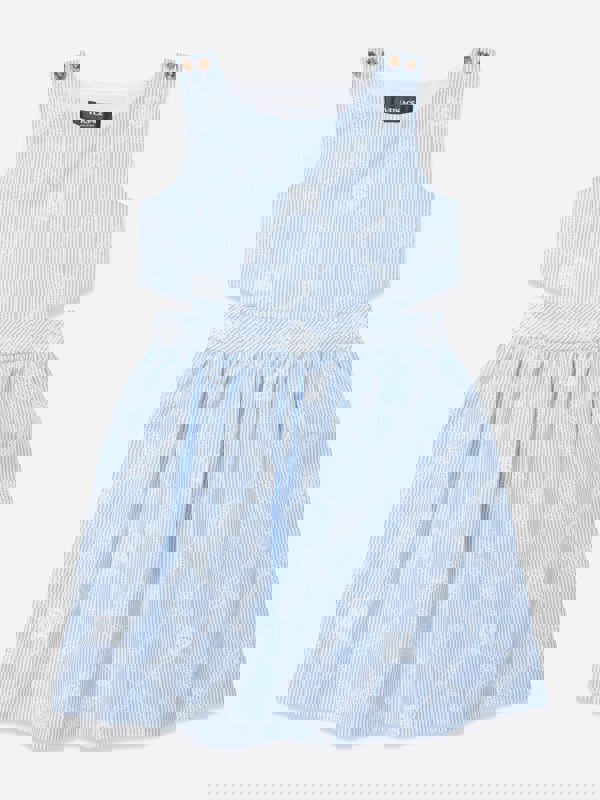 Versace Girls Rope Logo Print Dress in Blue