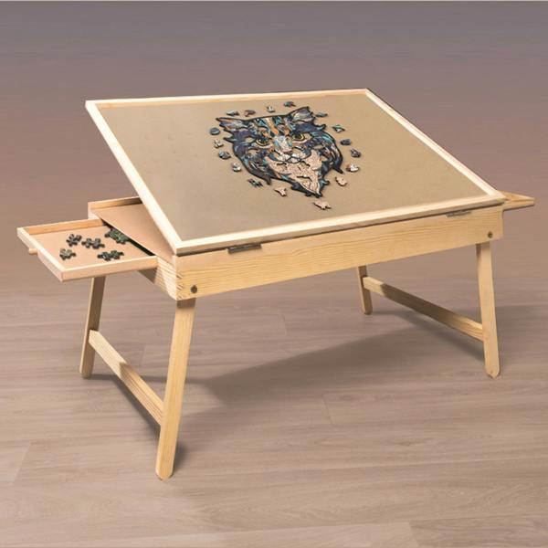 Gr8 Home Adjustable Wooden 1000 Piece Jigsaw Puzzle Table Easel with Folding Legs & 2 Storage Drawers